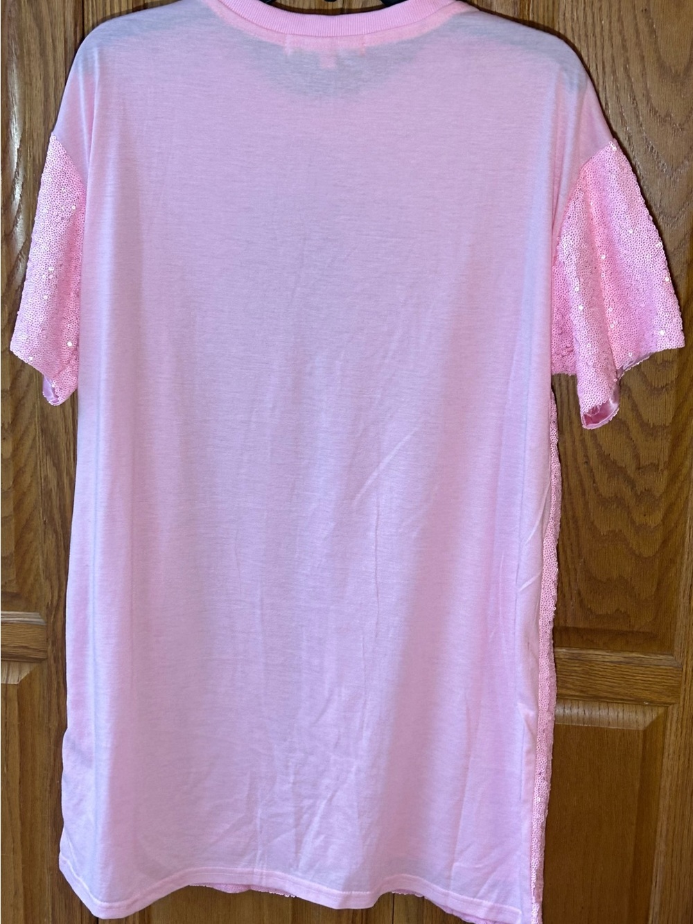 Simply Southern Pink Sequin Nutcracker Graphic T-Dress with necklace SZ L/XL - Picture 2 of 5